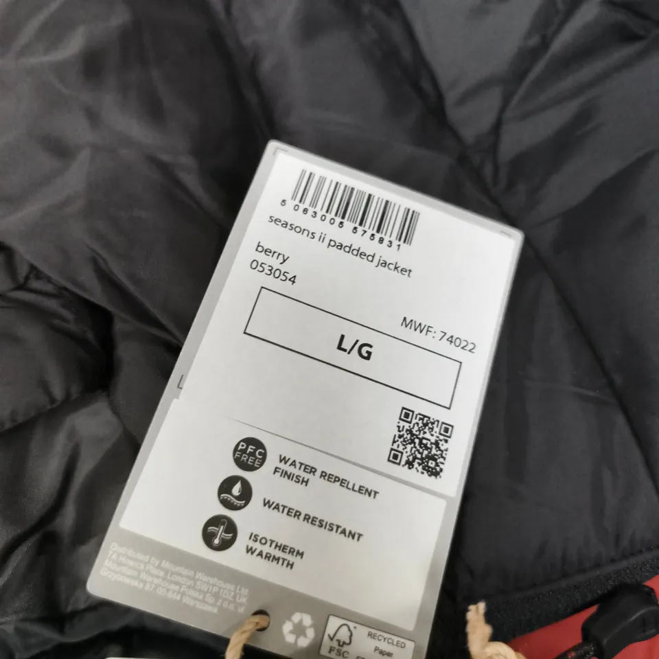 MOUNTAIN WAREHOUSE SEASONS II PADDED JACKET – SIZE LRG