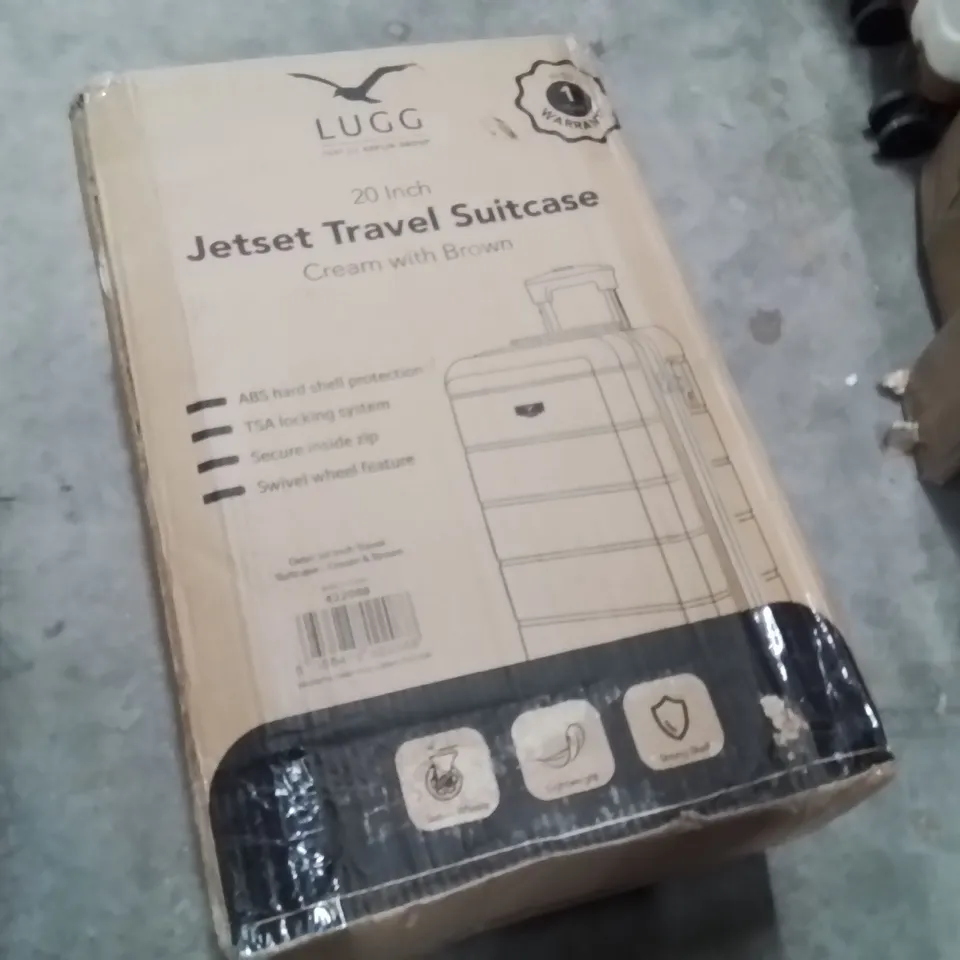 B9XED LUGG - JETSET TRAVEL SUITCASE CREAM & BROWN