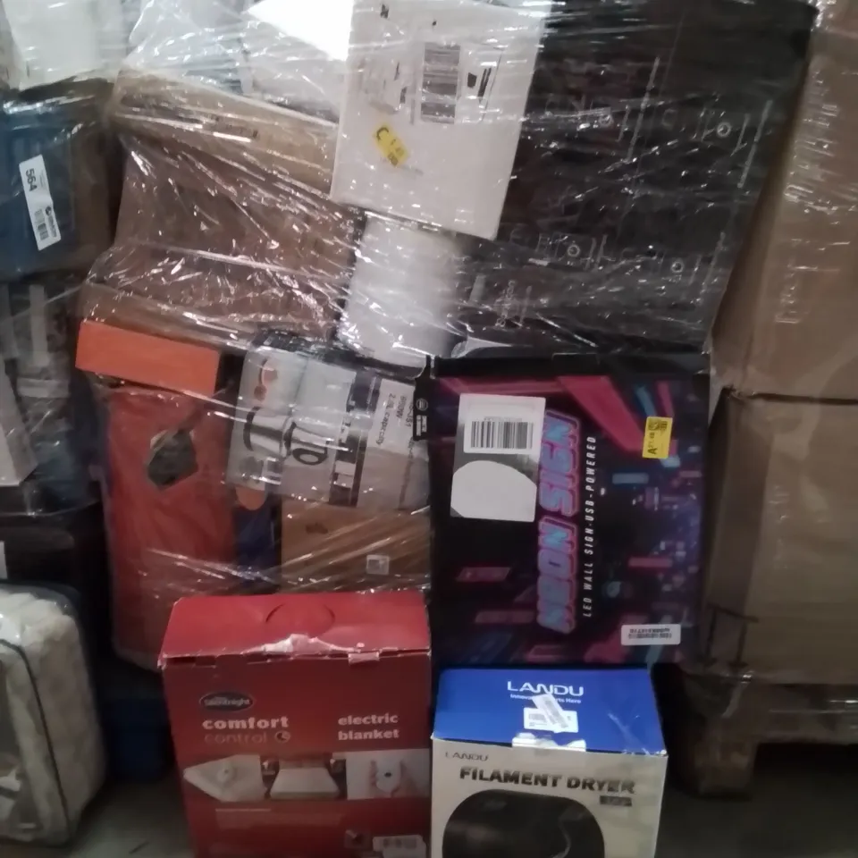 PALLET TO CONTAIN A LARGE QUANTITY OF ELECTRICAL PRODUCTS TO INCLUDE;FILAMENT DRYER,ELECTRIC BLANKET,NEON LAMP