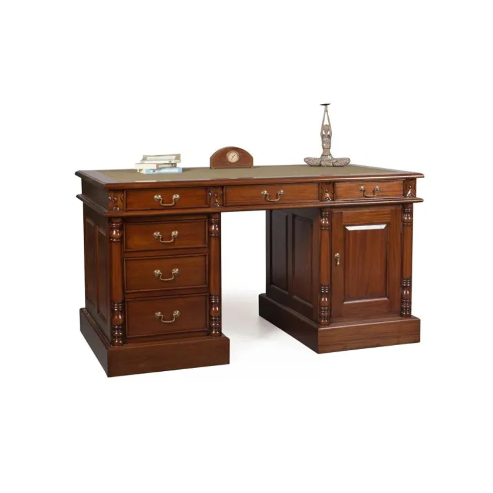 BOXED COLONIAL DOUBLE PEDESTAL DESK (3 BOXES)