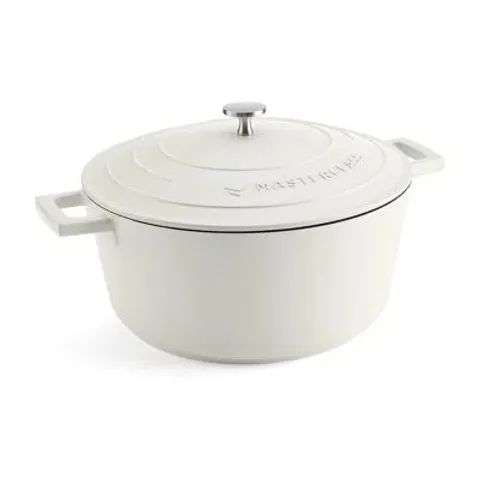 BOXED MASTERCLASS NON-STICK CAST ALUMINIUM ROUND CASSEROLE DISH WITH LID