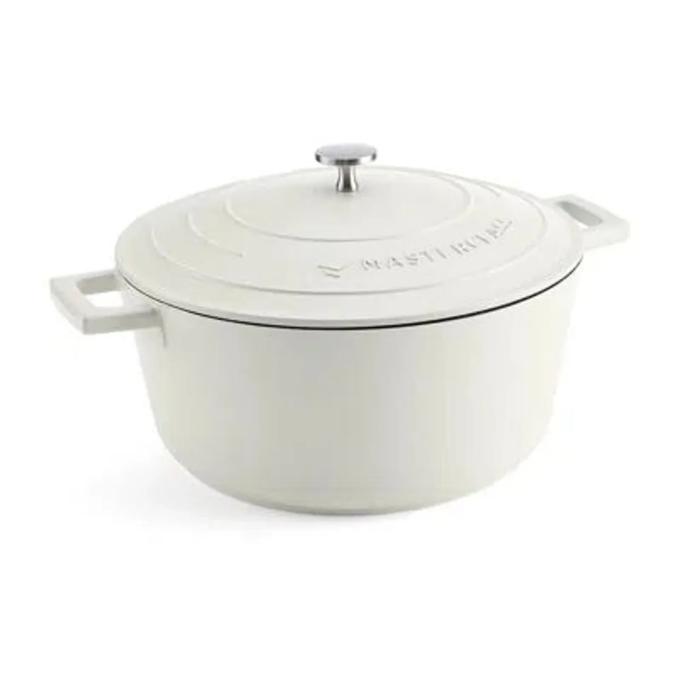 BOXED MASTERCLASS NON-STICK CAST ALUMINIUM ROUND CASSEROLE DISH WITH LID