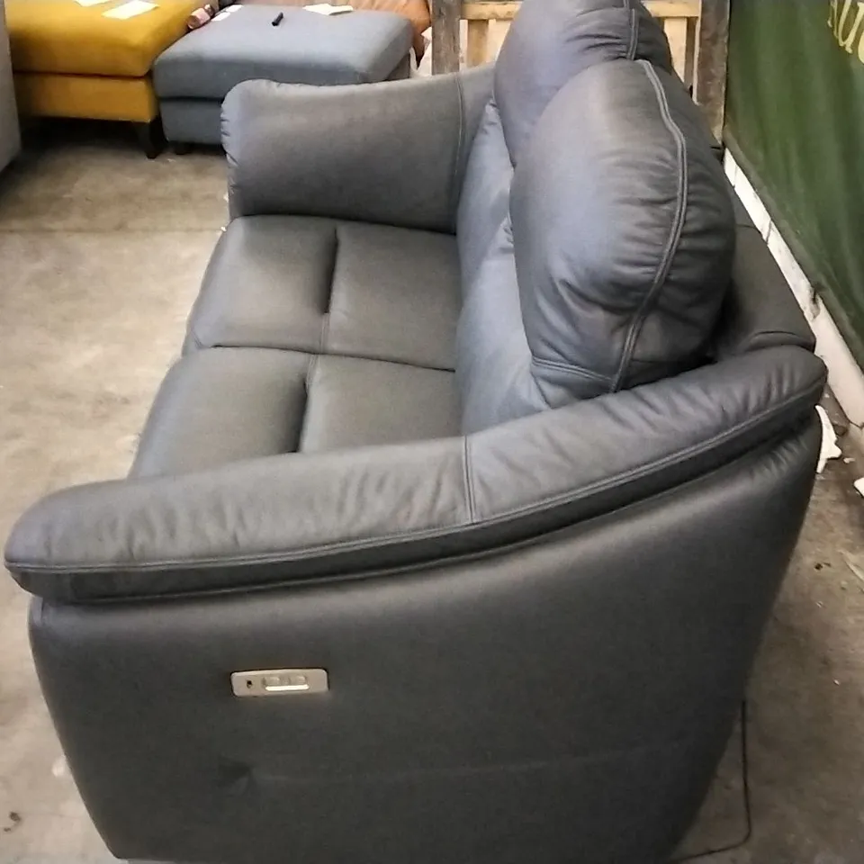 QUALITY BRITISH DESIGNED & MANUFACTURED G PLAN BLACK LEATHER ELECTRIC RECLINING 2 SEATER SOFA