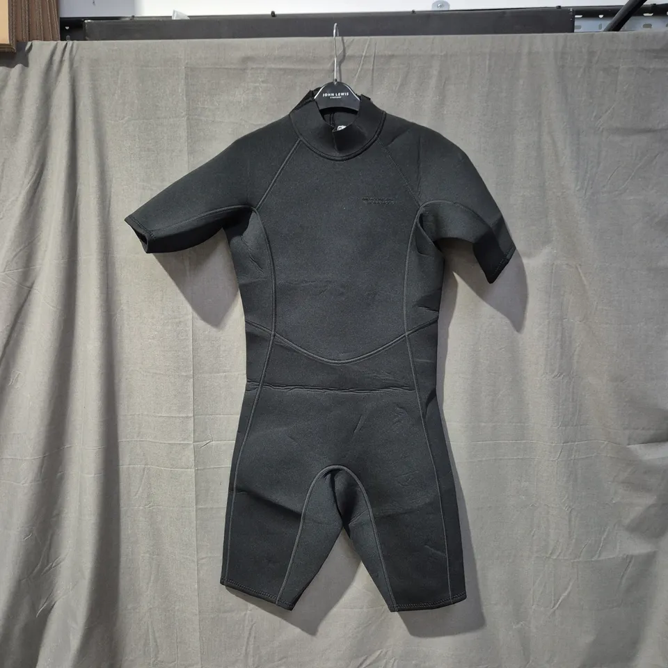 NEOPRENE WETSUIT WITH SHORT SLEEVES, KNEE-LENGTH, BACK ZIP – BLACK  SMALL-MEDIUM 