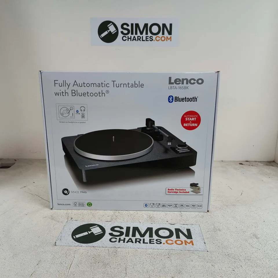 BOXED LENCO LBTA-165WD AUTOMATIC BLUETOOTH TURNTABLE