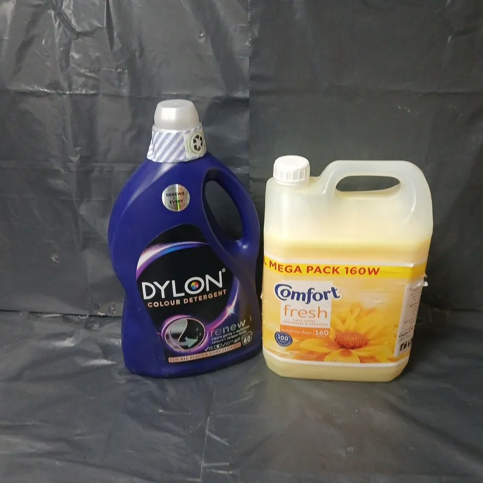 2 OVERSIZED LIQUIDS TO INCLUDE DYLON COLOUR DETERGENT RENEW & COMFORT FRESH SUNSHINY DAYS - COLLECTION ONLY