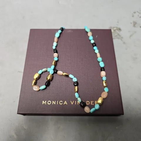 BOXED MONICA VINADER TURQUOISE STONE NECKLACE