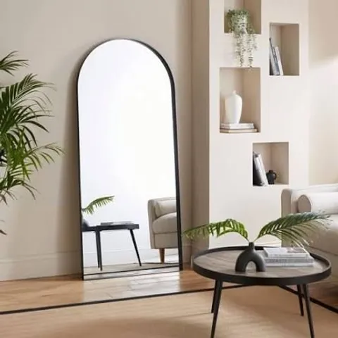 BOXED NEW YORK ARCHED FULL LENGTH LEANER MIRROR 180Γ80 - BLACK