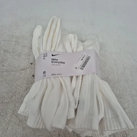 NIKE EVERYDAY COTTON CUSHIONED SOCKS – WHITE - SIZE 11/14.5