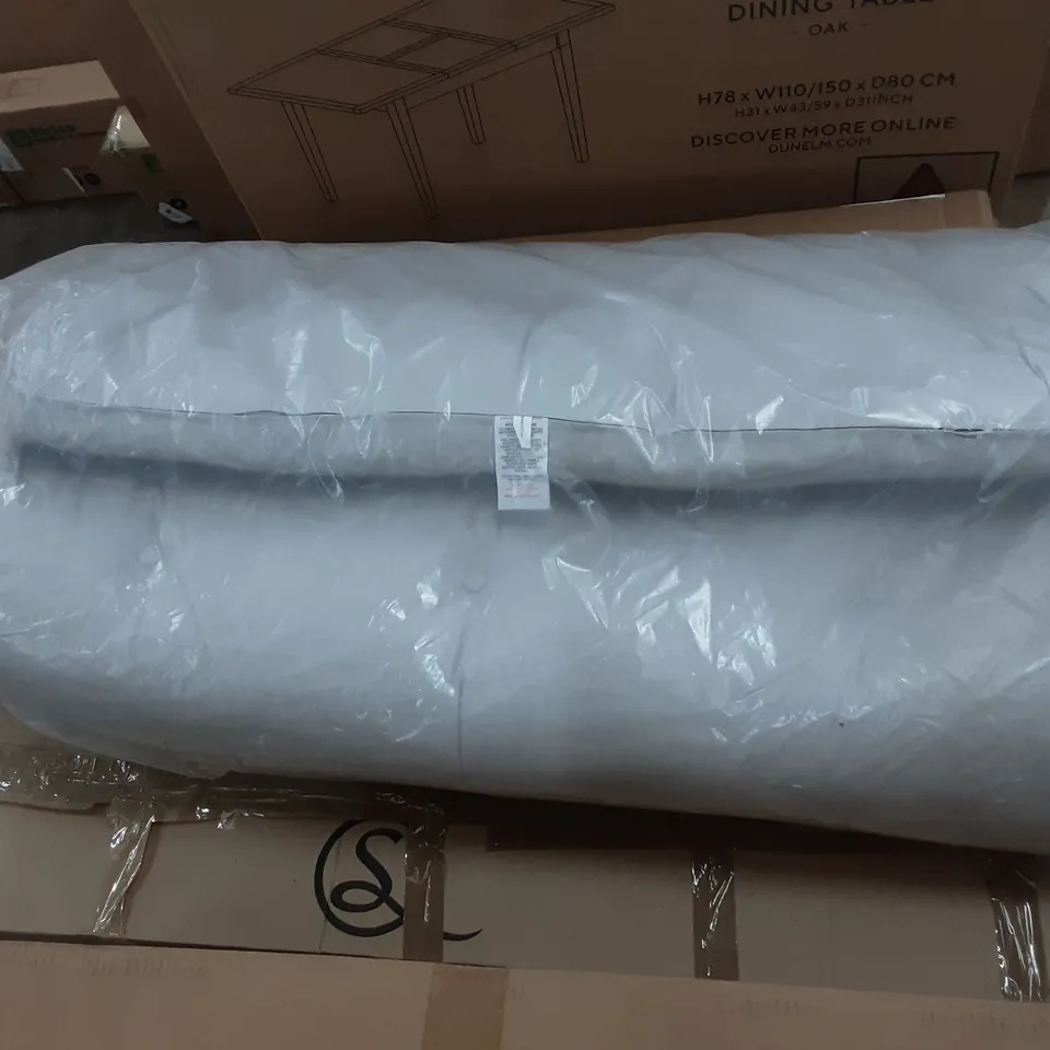 WRAPPED LARGE FUTON MATTRESS IN GREY AND BASE - 2 BOXES 