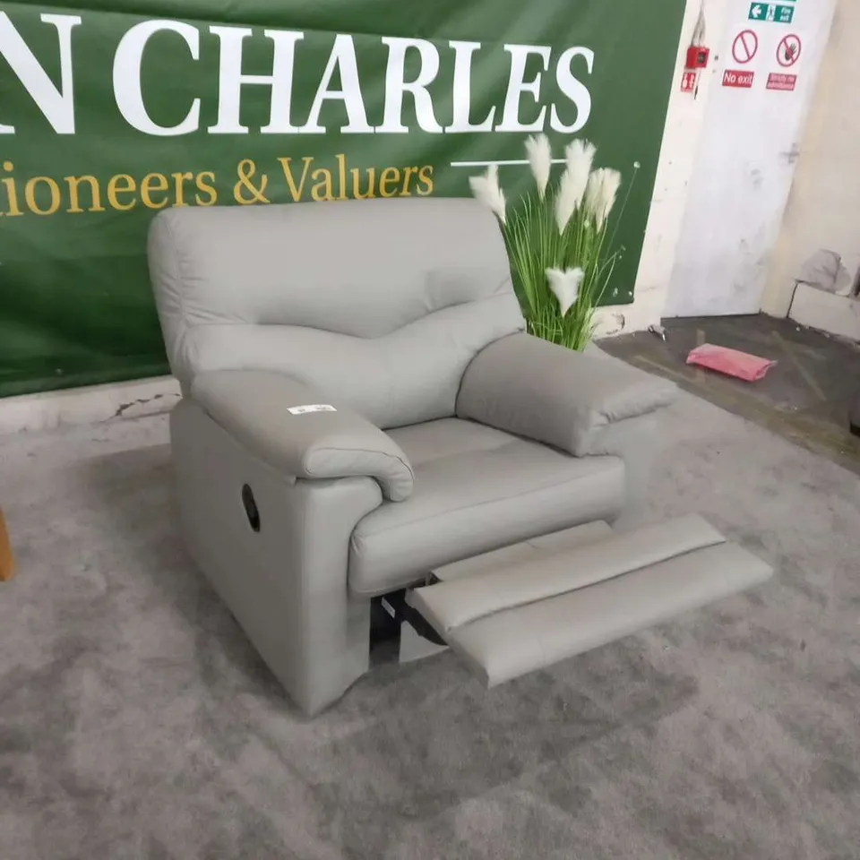 DESIGNER G PLAN STRATFORD CAMBRIDGE GREY MANUAL RECLINING ARM CHAIR