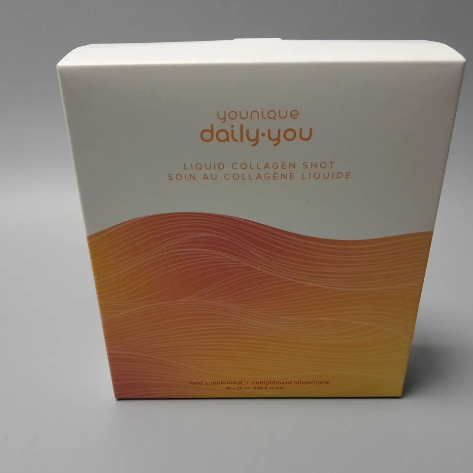 BOXED AND SEALED YOUNLIQUE DAILY YOU LIQUID COLLAGEN SHOTS (15 x 25ml)