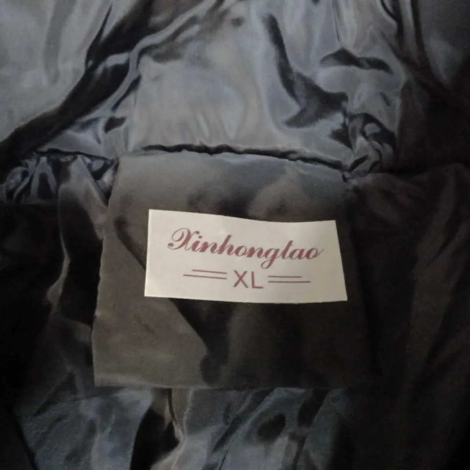 LONG PADDED BLACK COAT - SIZE XL