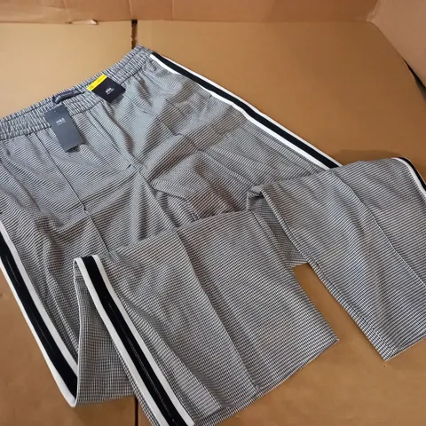 M&S WIDE HIGH RISE TAPE DETAIL TROUSERS - 16 REG