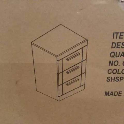 BOXED 3 DRAWER BEDSIDE (1 BOX)