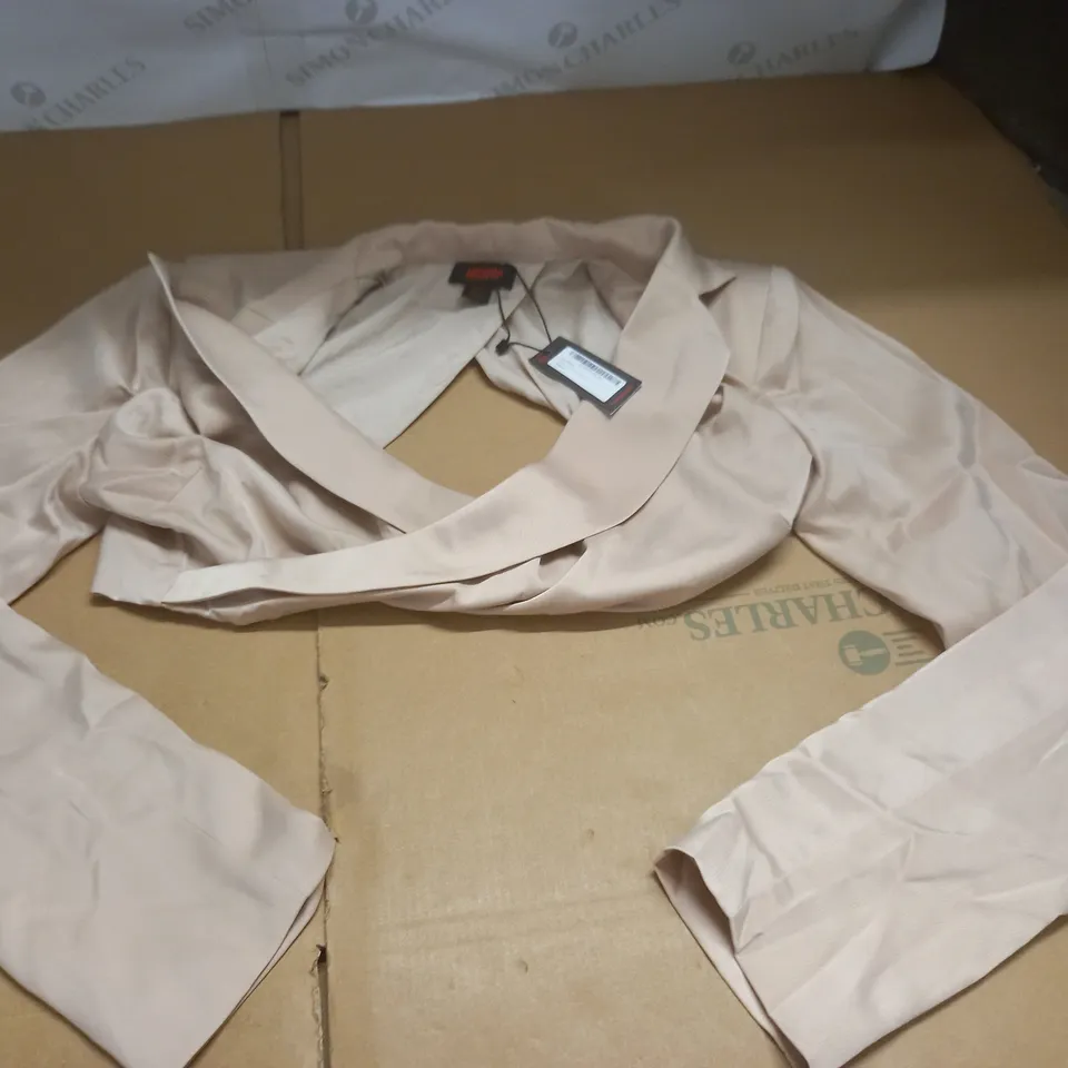 MISSPAP PREMIUM SATIN CROPPED BLAZER TOP - 10