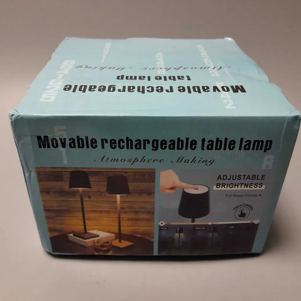 BOXED MOVEABLE RECHARGEABLE TABLE LAMP