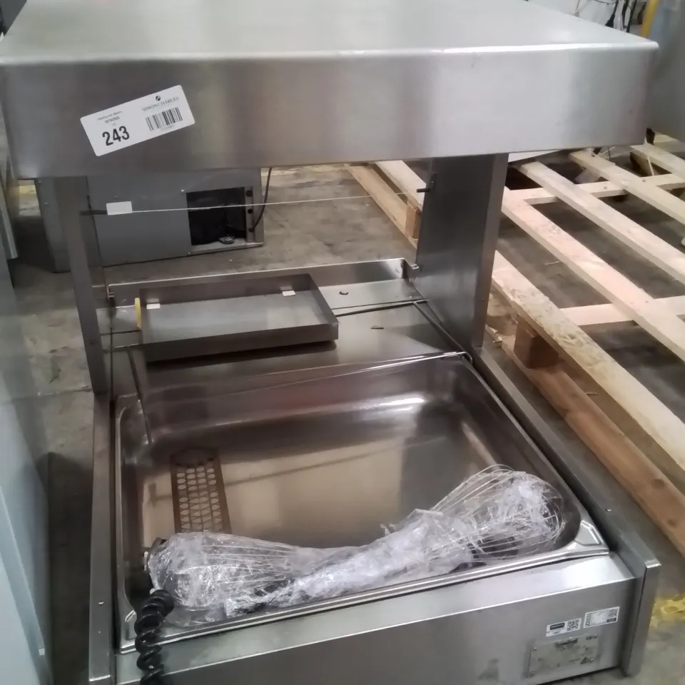 FAST FOOD SOLUTIONS COMMERCIAL CHIP SCUTTLE, ALSO KNOWN AS A FRY DUMP STATION.