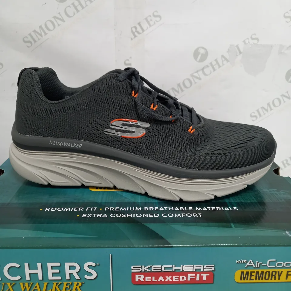 BOXED SKETCHERS D'LUX WALKER IN GREY - SIZE 11