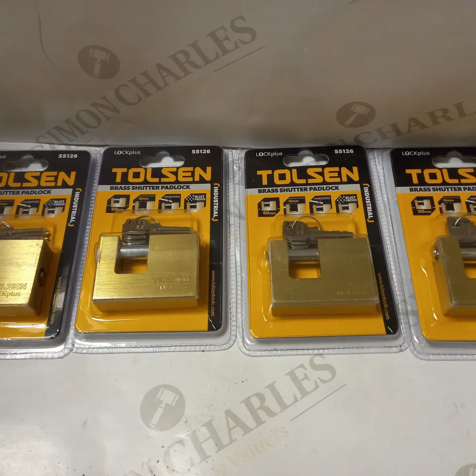APPROX 10 TOLSEN SUPER HEAVY DUTY RECTANGULAR BRASS SHUTTER PADLOCK 55126