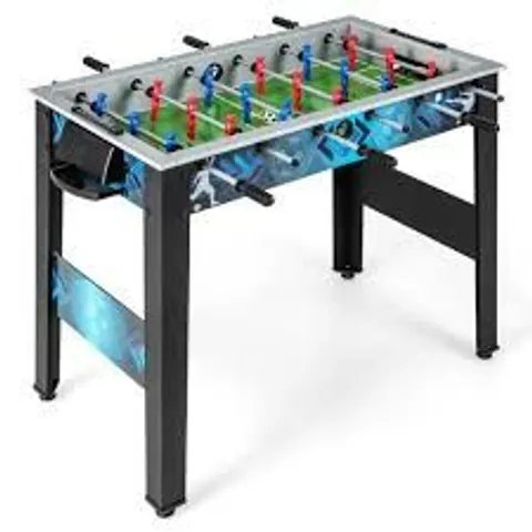 BOXED FOOSBALL TABLE, FREESTANDING SOCCER TABLE GAME WITH 2 FOOTBALLS, ERGONOMIC HANDLE, 18 REALISTIC PLAYERS, ADULTS YOUTH KIDS FOOSBALL GAMES FOR INDOOR, GAME ROOM