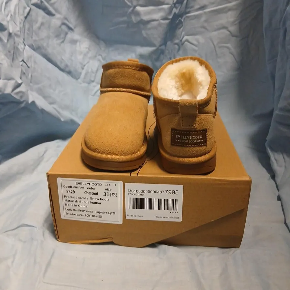 EVELLYHOOD CHILDS SNOW BOOTS – CHESTNUT, SIZE 31