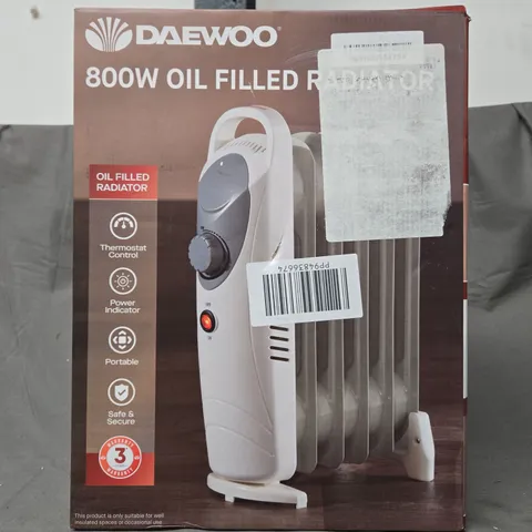 BOXED DAEWOO 800W OIL FILLED RADIATOR