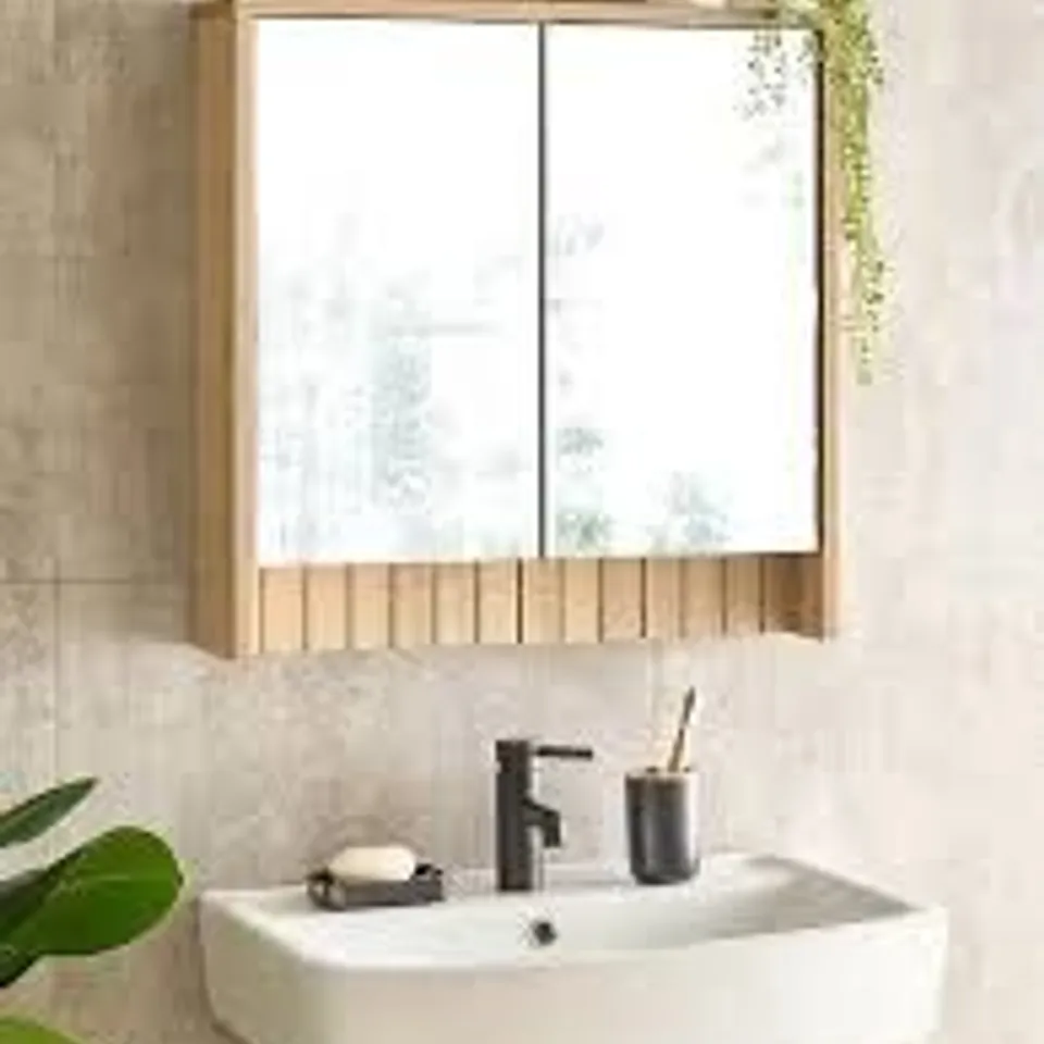 BOXED LOTUS PANNELLED MIRROR CABINET