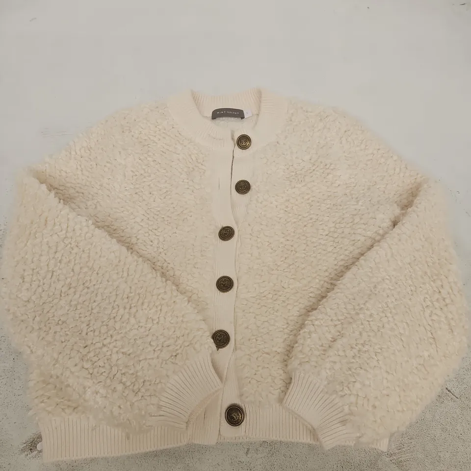 MINT VELVET CREAM TEDDY CARDIGAN – UK SIZE S