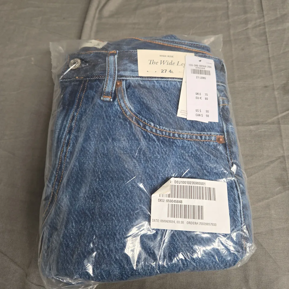 BAGGED ABERCROMBIE AND FITCH HIGH RISE DENIM JEANS SIZE W27