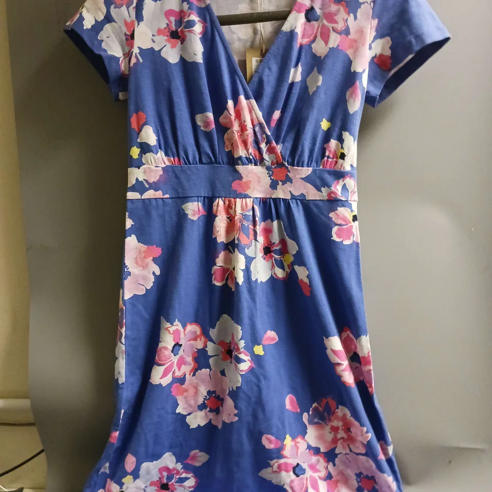 JOULES LADIES DRES BLUE AND PINK FLORAL DESIGN SIZE 10
