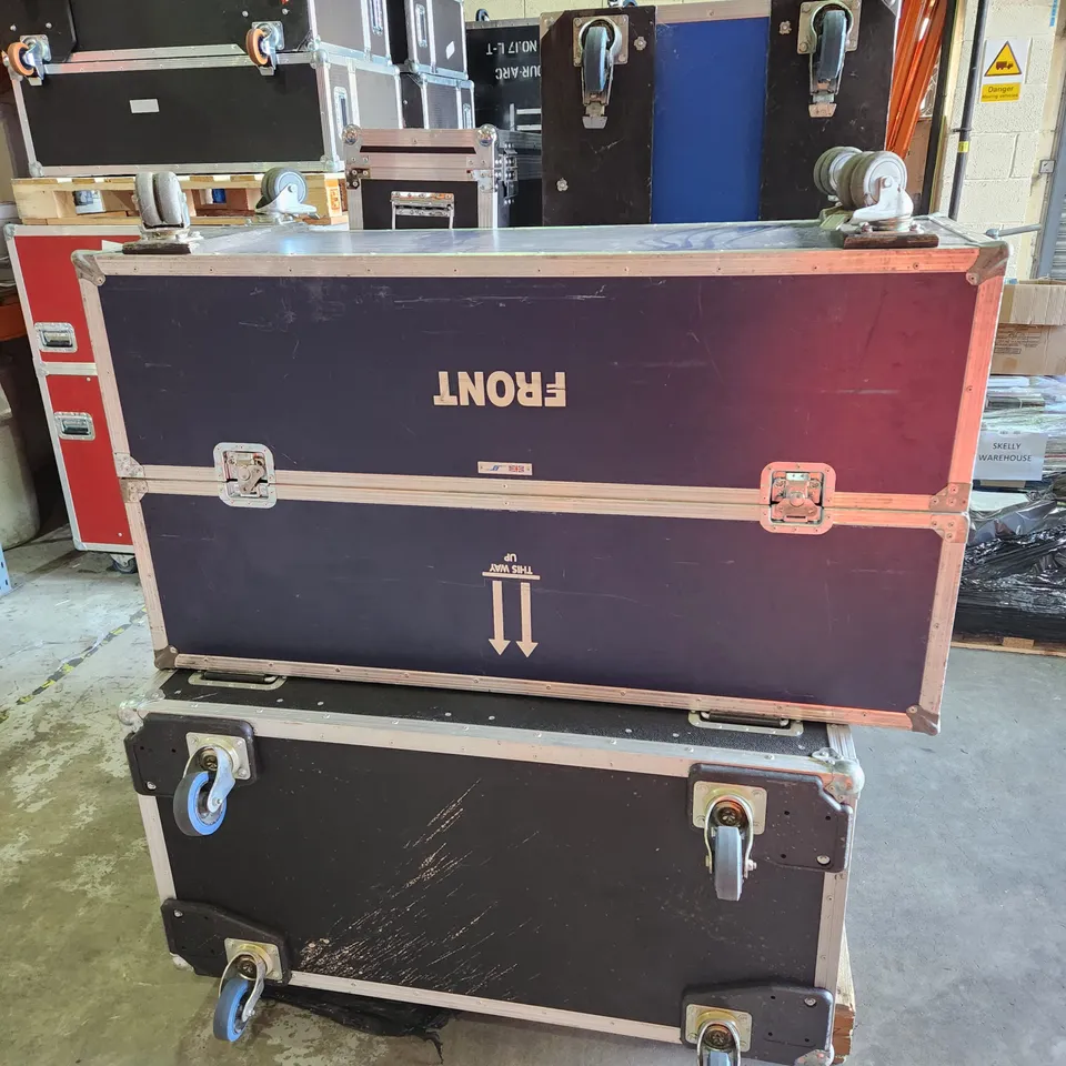 PALLET OF 6 ASSORTED FLIGHT CASES OF VARIOUS SIZES