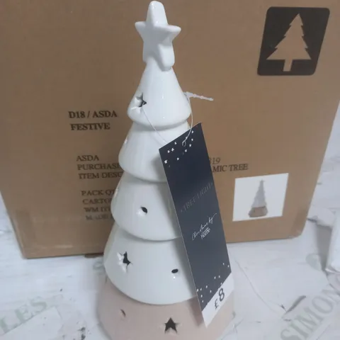 SET OF 4 24CM CERAMIC TREE LIGHTS