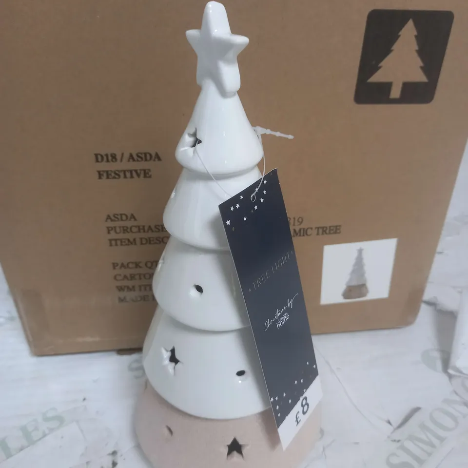 SET OF 4 24CM CERAMIC TREE LIGHTS
