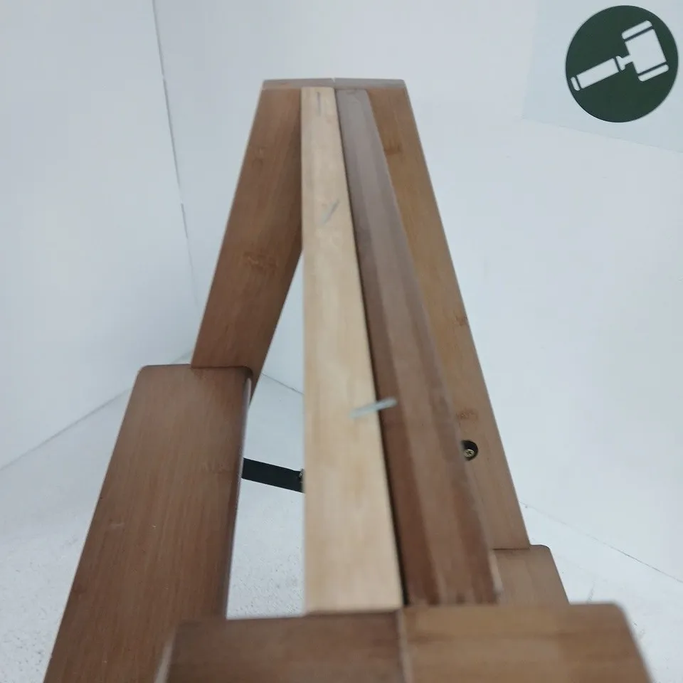 WOODEN A-FRAME STEP LADDER, TWO-STEP – NATURAL WOOD