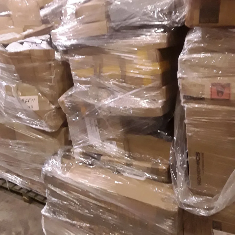 PALLET CONTAINING ASSORTED PRODUCTS INCLUDING BABY BATH STOOL, MICROWAVE OVEN RACK & PRAM