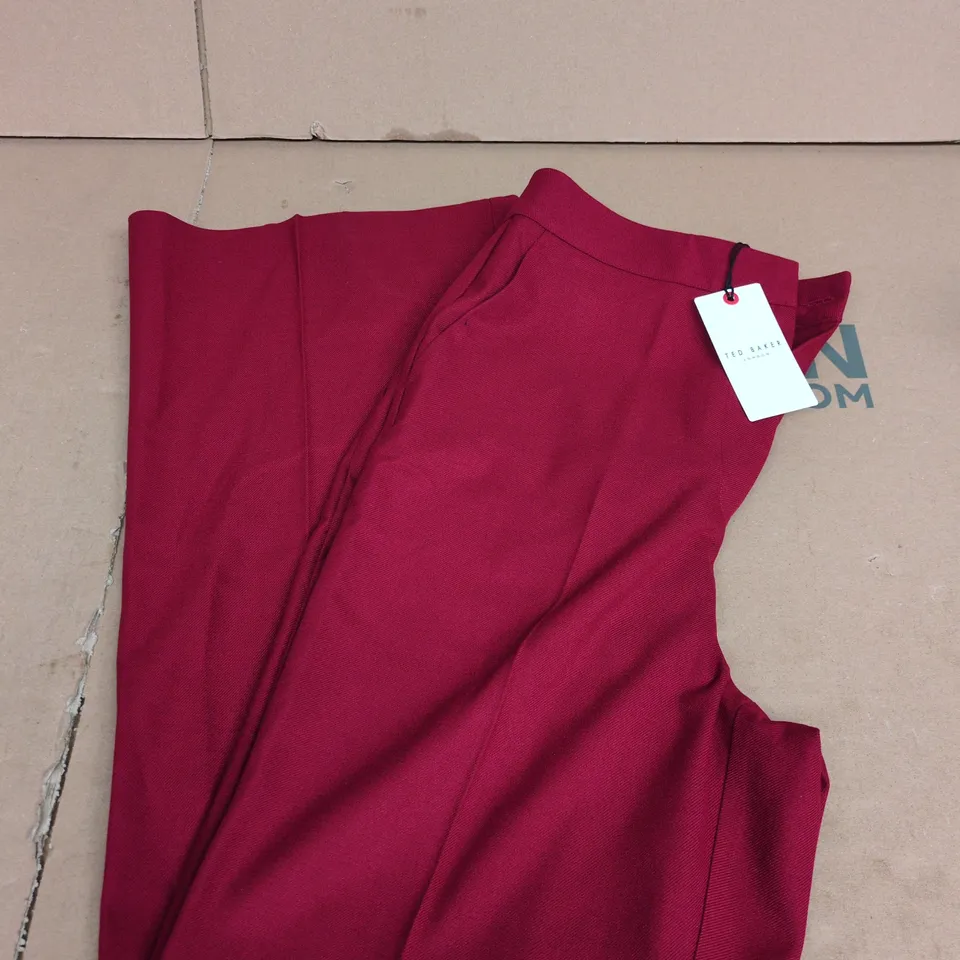 TED BAKER LONDON RED WOMEN'S TAILORED TROUSERS – UK SIZE 2