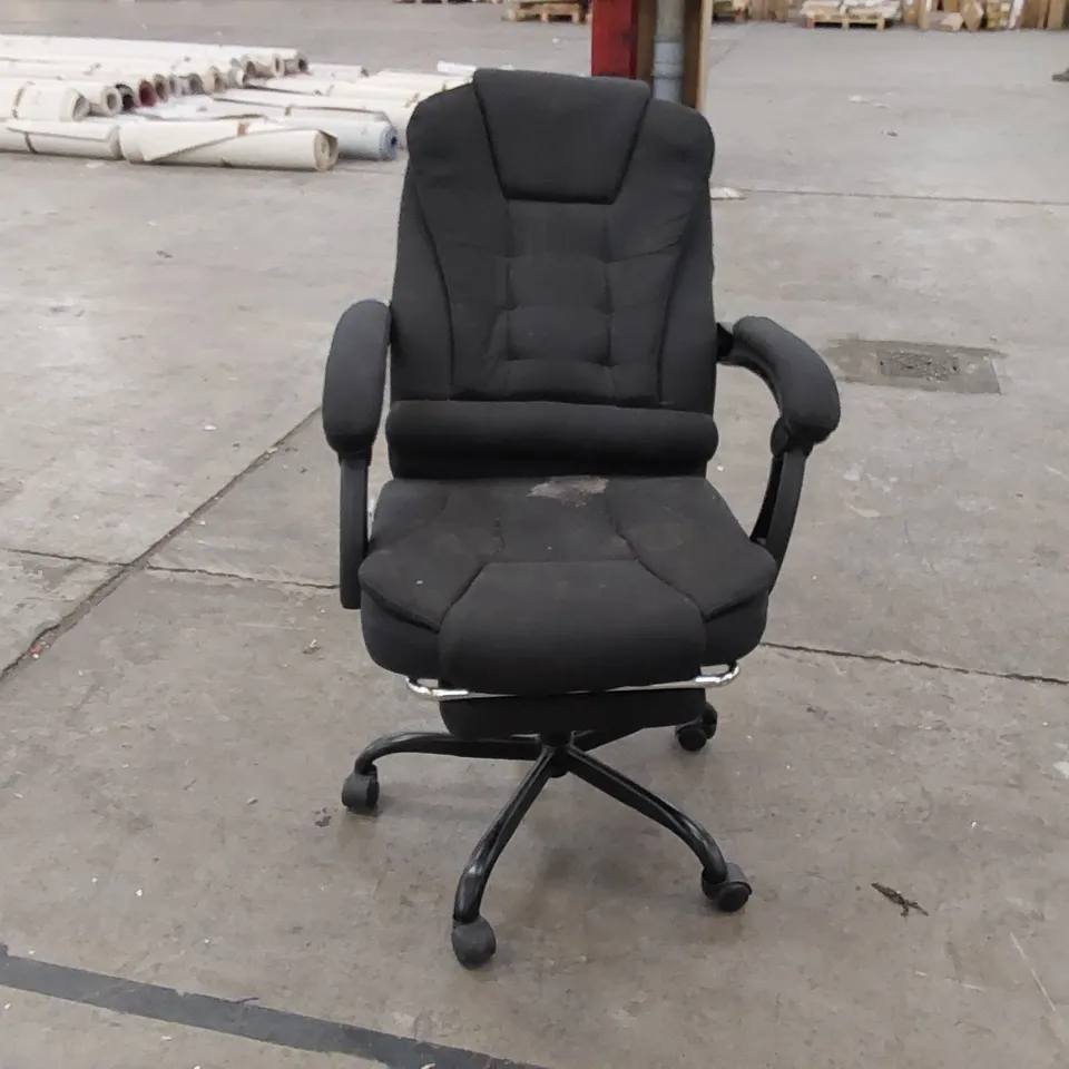 BLACK FABRIC ELECTRIC RECLINING AND MASSAGING CHAIR (1 ITEM) 