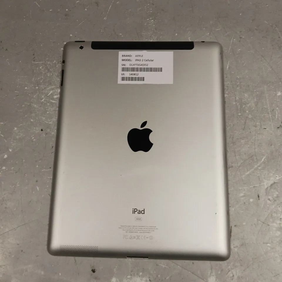 APPLE IPAD 2 CELLULAR - MODEL A1396