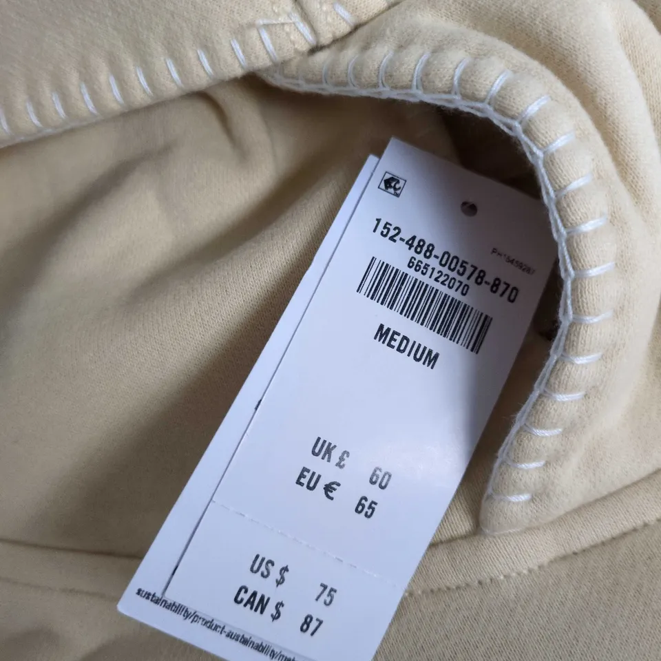 ABERCROMBIE & FITCH BEIGE HOODIE, MEDIUM, WITH TAGS 