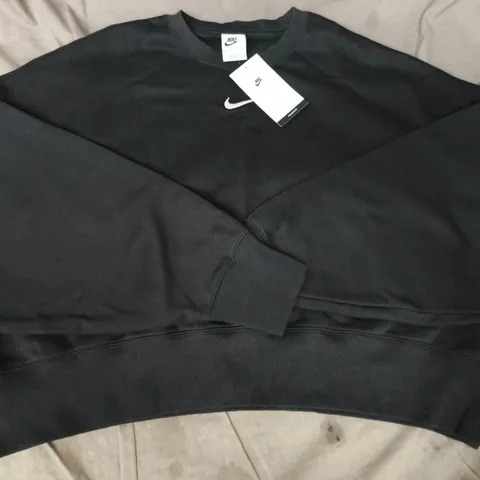 NIKE WOMEN'S LONG SLEEVE CROPPED JUMPER IN BLACK SIZE MEDIUM