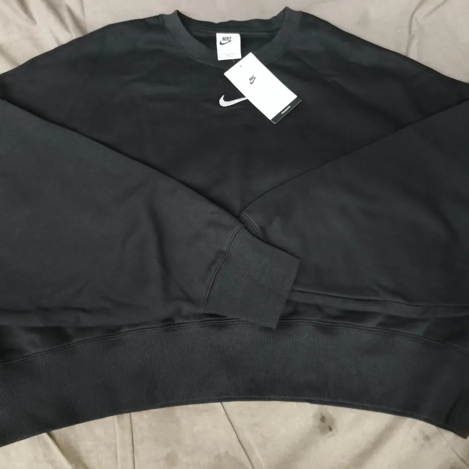 NIKE WOMEN'S LONG SLEEVE CROPPED JUMPER IN BLACK SIZE MEDIUM