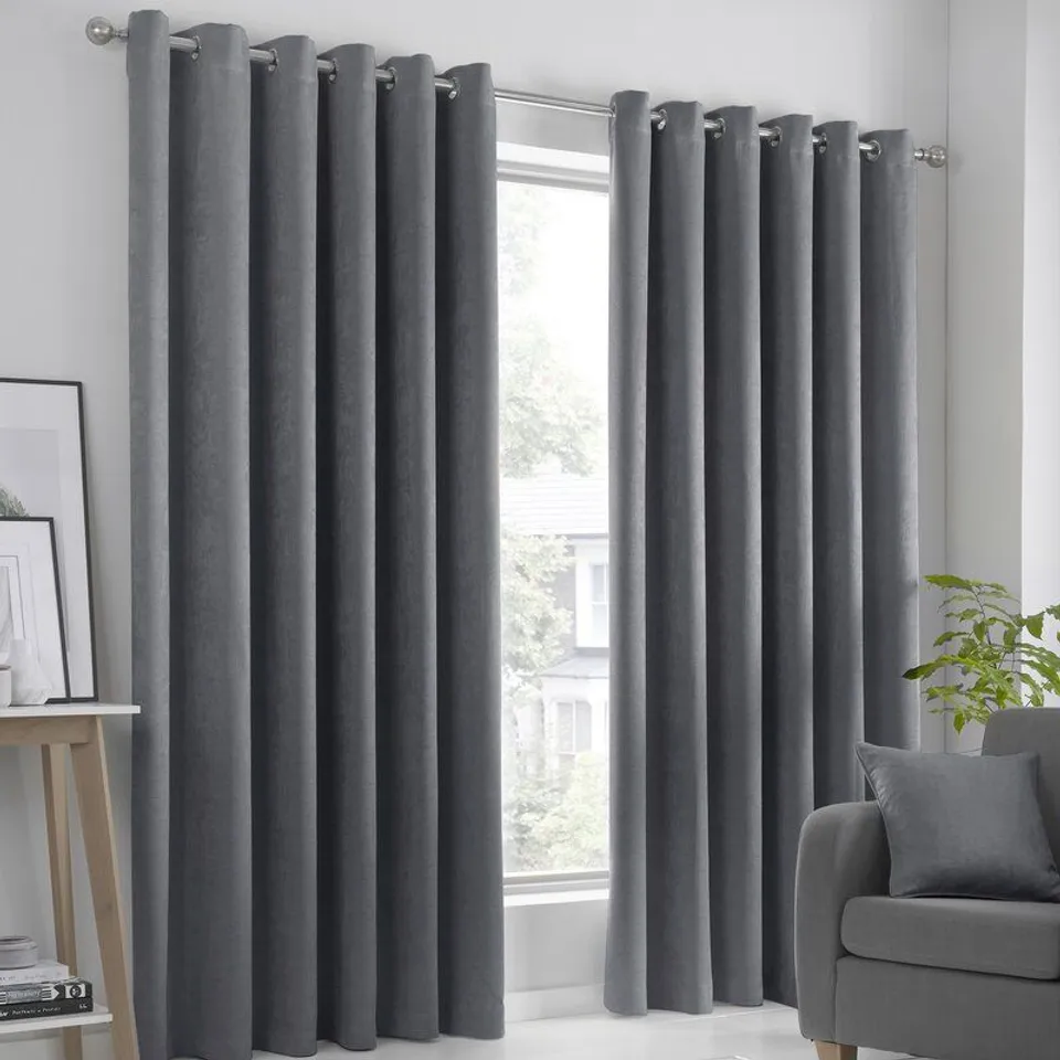 OUIDA EYELET ROOM DARKENING CURTAINS 117 × 228CM