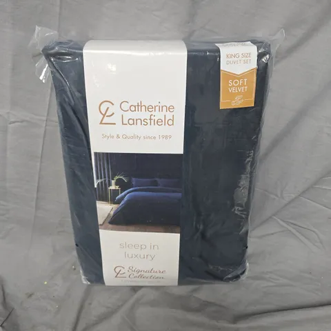 CATHERINE LANSFIELD KING SIZE SOFT VELVET DUVET SET – SLEEP IN LUXURY SIGNATURE COLLECTION