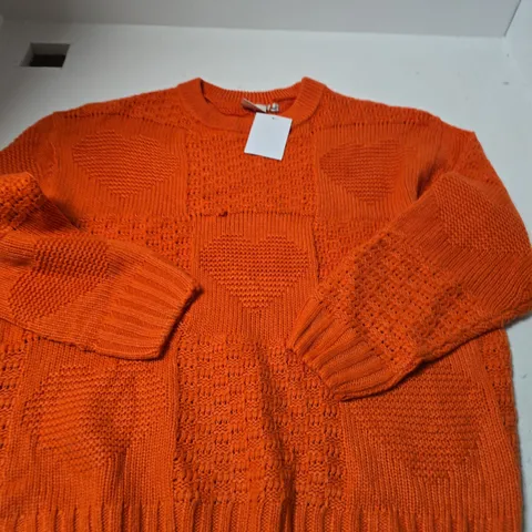 ICHI ORANGE KNIT JUMPER – SIZE L