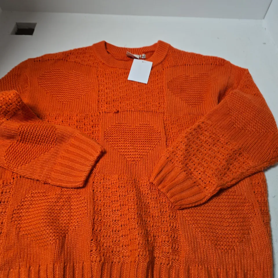 ICHI ORANGE KNIT JUMPER – SIZE L