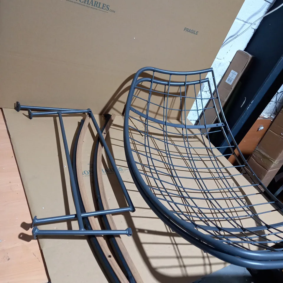 LARGE PADDED ROCKING/COCOON CHAIR - GRAPHITE/GREY - COLLECTION ONLY 