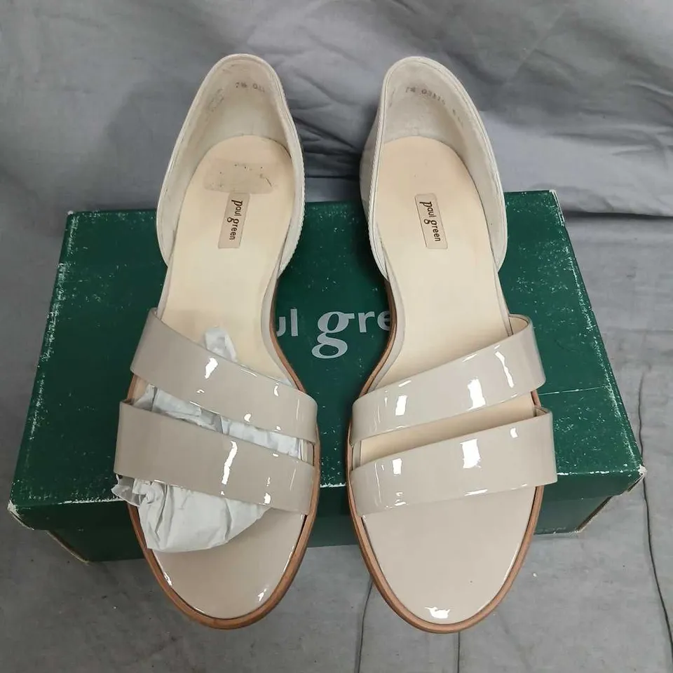 PAUL GREEN CREAM PATENT SANDALS – WOMEN'S, UK 7.5 (7 1/2)