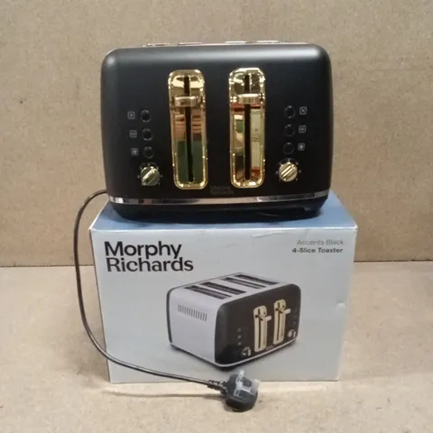 BOXED MORPHY RICHARDS 4-SLICE TOASTER - ACCENTS BLACK