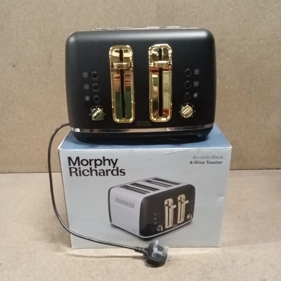 BOXED MORPHY RICHARDS 4-SLICE TOASTER - ACCENTS BLACK